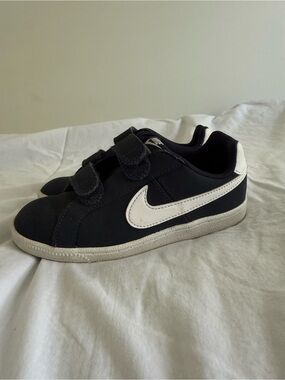 Nike Kids' Black & White Velcro Sneakers - Size 12